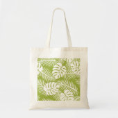 Rainwoud Patroon met groene palmen Tote Bag (Voorkant)