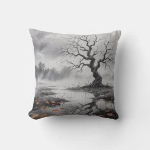 Rainy Autumn Tree Mood Pillow Kussen