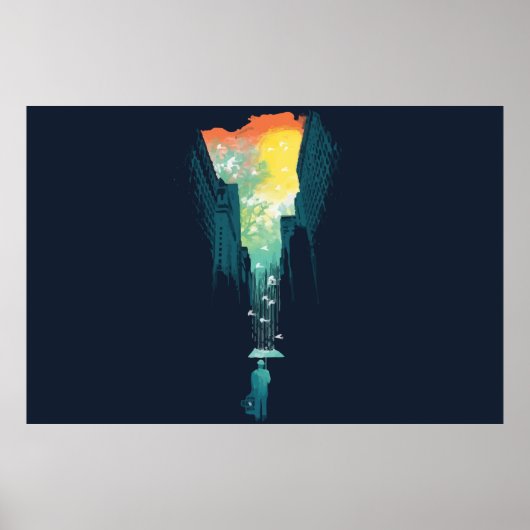 Rainy blue sky fine arts poster (Voorkant)