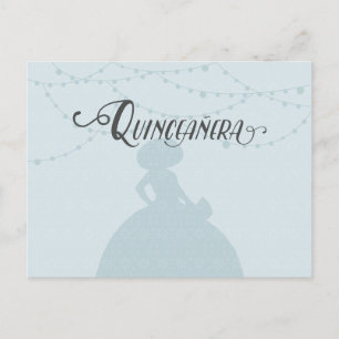 Rainy Blue & Steel Charro Silhouette Quinceanera Uitnodiging Briefkaart