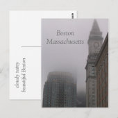 rainy Boston Massachusetts Briefkaart (Voorkant / Achterkant)