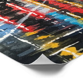 Rainy City Street Waterverf Poster (Hoek)