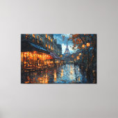Rainy Cobblestone Street in Parijs Canvas Afdruk (Voorkant)
