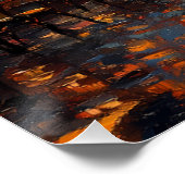 Rainy Cobblestone Street in Parijs Perfect Poster (Hoek)