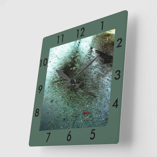 Rainy Day Abstract Vierkante Klok (Hoek)