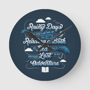Rainy Day Adventure-wandklok Ronde Klok