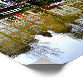 Rainy Day Amsterdam Canal Winter Reflections Foto Poster (Hoek)