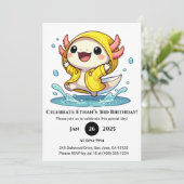 Rainy Day Axolotl Birthday Kaart (Staand voorkant)