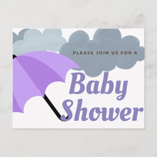 Rainy Day Baby shower Briefkaart (Voorkant)