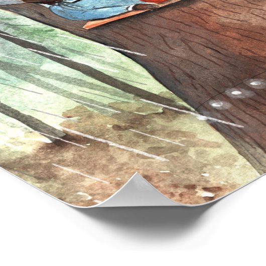 Rainy Day Beer Daydroom Tea Time Illustration Poster (Hoek)