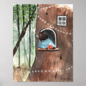 Rainy Day Beer Daydroom Tea Time Illustration Poster (Voorkant)