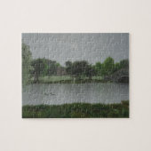 Rainy Day bij het meer van Jigzaag Puzzle Legpuzzel (Horizontaal)