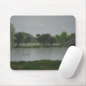 Rainy Day bij het meer van Mousepad Muismat (Met muis)