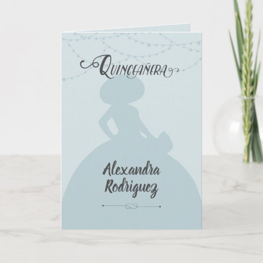 Rainy Day Blue Charro Silhouette Quinceanera (Voorkant)