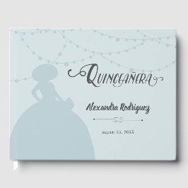 Rainy Day Blue Charro Silhouette Quinceanera Gastenboek