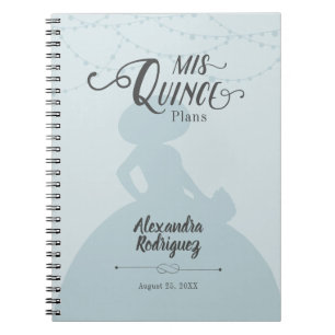 Rainy Day Blue Charro Silhouette Quinceanera Notitieboek