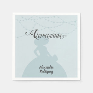 Rainy Day Blue Charro Silhouette Quinceanera Servet
