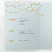 Rainy Day Blue Photo Quinceanera Drieluik Uitnodiging (Binnenzijde eerst)