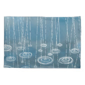 Rainy Day Blue Weather Kussensloop (Achterkant-Links)