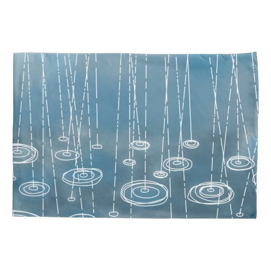 Rainy Day Blue Weather Kussensloop (Achterkant-Links)