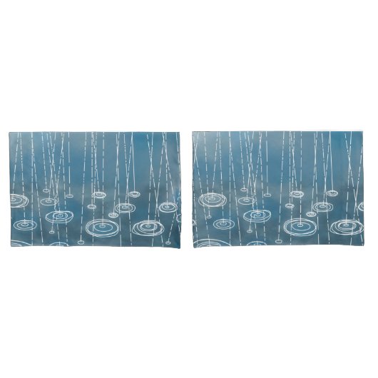 Rainy Day Blue Weather Kussensloop (Voorkant-Set)