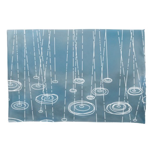 Rainy Day Blue Weather Kussensloop (Voorkant-Links)