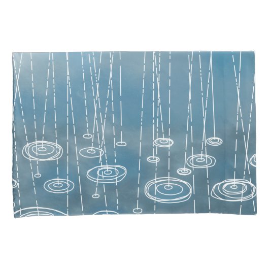 Rainy Day Blue Weather Kussensloop (Voorkant-Rechts)