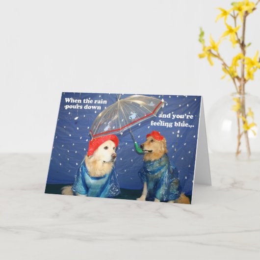 Rainy Day Blues Aanmoediging Kaart (Gele Bloem)
