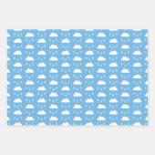 Rainy Day Blues Wolken, Paraplu's en Regen Drops Inpakpapier Vel (Voorkant)