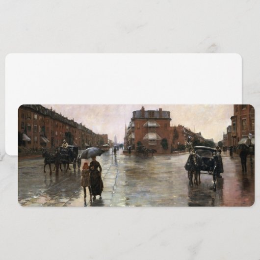 Rainy Day, Boston van Frederick Childe Hassam (Voorkant / Achterkant)