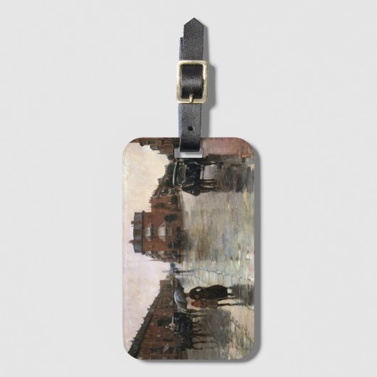 Rainy Day, Boston van Frederick Childe Hassam Bagagelabel (Voorkant (verticaal))