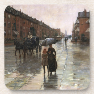 Rainy Day, Boston van Frederick Childe Hassam Bier Onderzetter