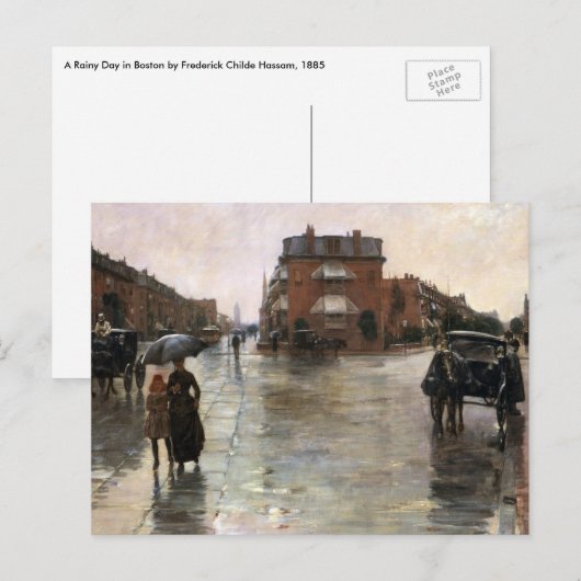 Rainy Day, Boston van Frederick Childe Hassam Briefkaart (Voorkant / Achterkant)