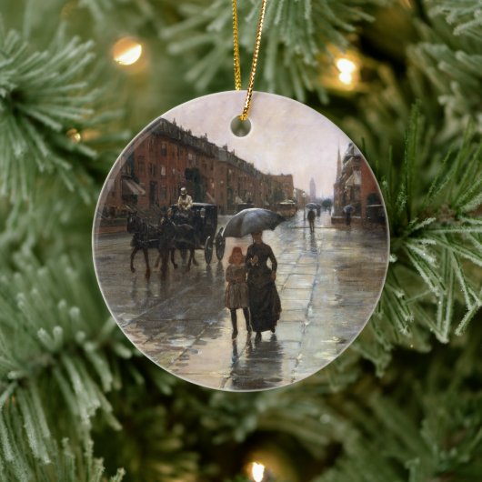 Rainy Day, Boston van Frederick Childe Hassam Keramisch Ornament (Boom)