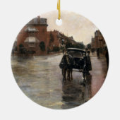 Rainy Day, Boston van Frederick Childe Hassam Keramisch Ornament (Achterkant)