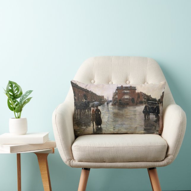 Rainy Day, Boston van Frederick Childe Hassam Kussen (Stoel)