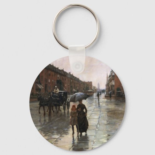 Rainy Day, Boston van Frederick Childe Hassam Sleutelhanger (Voorkant)