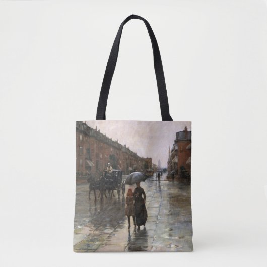 Rainy Day, Boston van Frederick Childe Hassam Tote Bag (Voorkant)