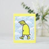 Rainy Day Boy Briefkaart (Staand voorkant)