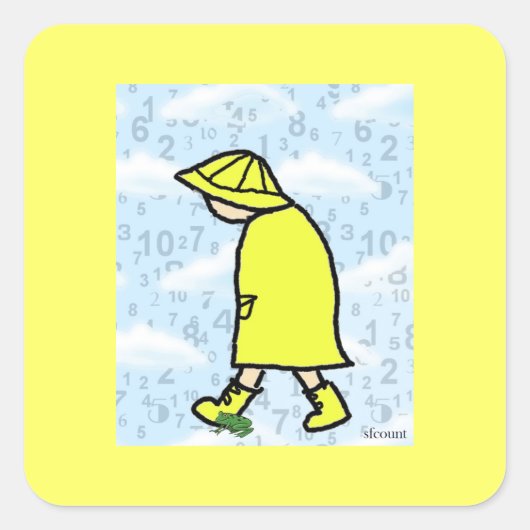 Rainy Day Boy Sticker (Voorkant)