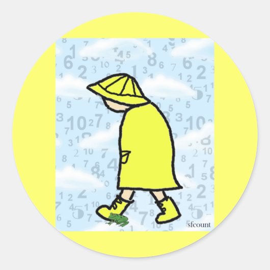 Rainy Day Boy Sticker (Voorkant)