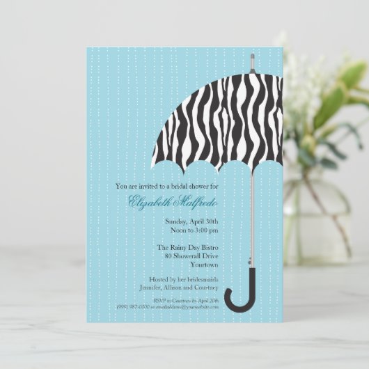 Rainy Day Bridal Shower Uitnodiging (Staand voorkant)