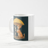 Rainy Day Buddies: kat en hond duo Koffiemok (Voorkant links)