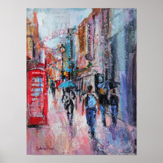 Rainy Day Carnaby Street Poster (Voorkant)