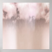 Rainy Day Clouds Roze Rose Gold White Poster (Voorkant)