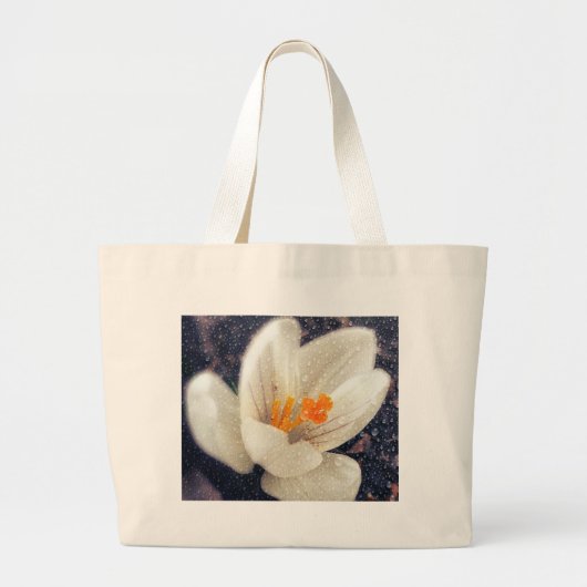 Rainy Day Crocus Flower Grote Tote Bag (Voorkant)