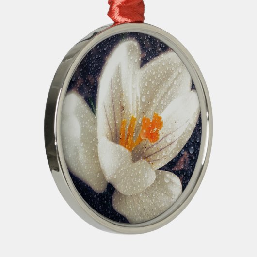 Rainy Day Crocus Flower Metalen Ornament (Rechts)