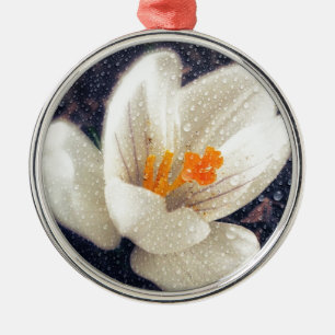 Rainy Day Crocus Flower Metalen Ornament