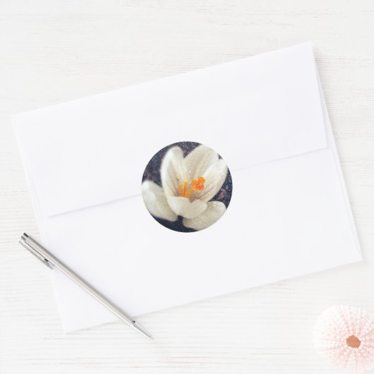Rainy Day Crocus Ronde Sticker (Envelop)