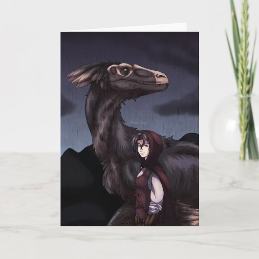Rainy Day Dinosaur Kaart (Voorkant)